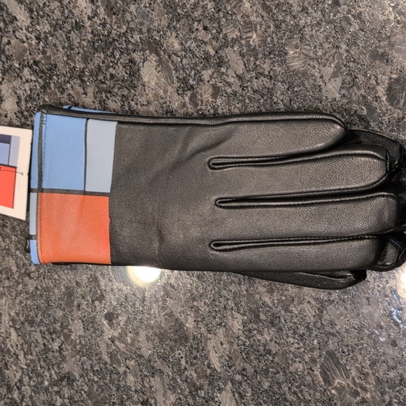 Ladies Leather Mondrian The Met Gloves Size L - Picture 3 of 7